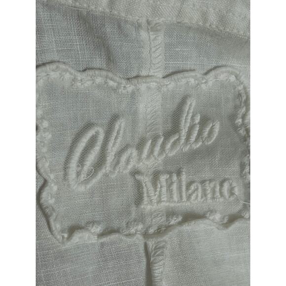 Claudio Milano 100% Linen Tunic Italian Style Button Down Shirt Dress Size Small - Picture 11 of 12